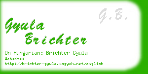 gyula brichter business card